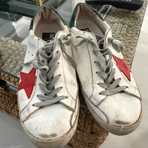 Golden Goose White & Red Women's Sneakers